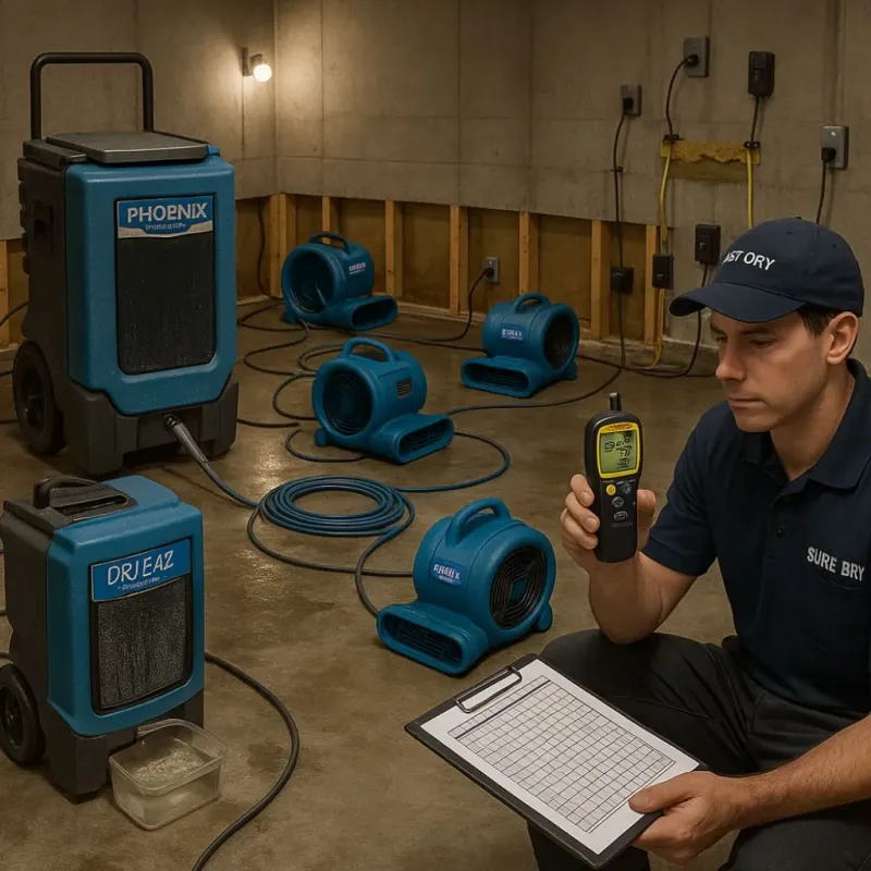 Structural Drying and Dehumidification process in Portsmouth Heights, VA